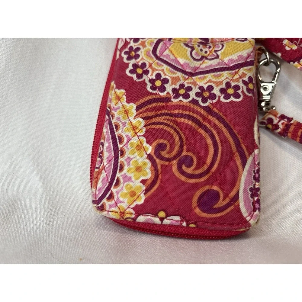 Vera Bradley Raspberry Fizz Pattern ID Pocket Wristlet